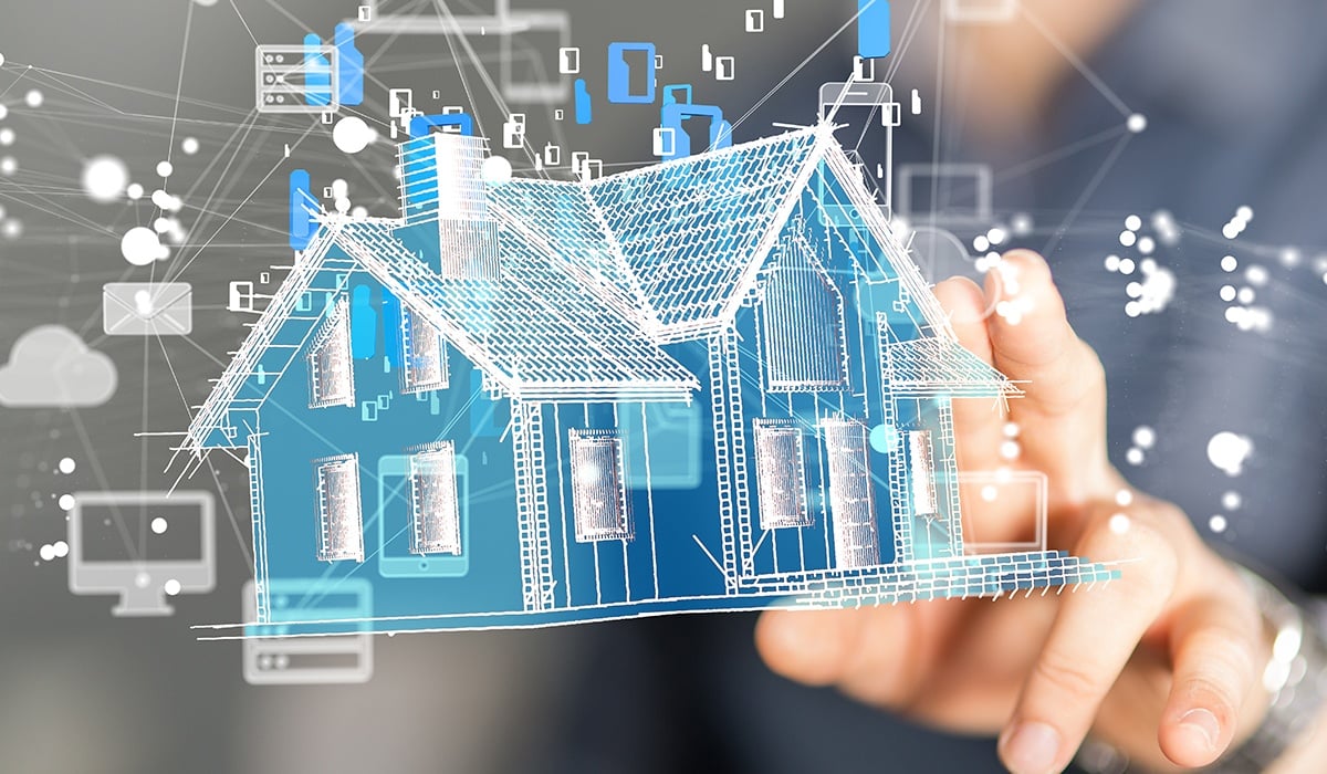 Tech style home illustration Tech style home illustration