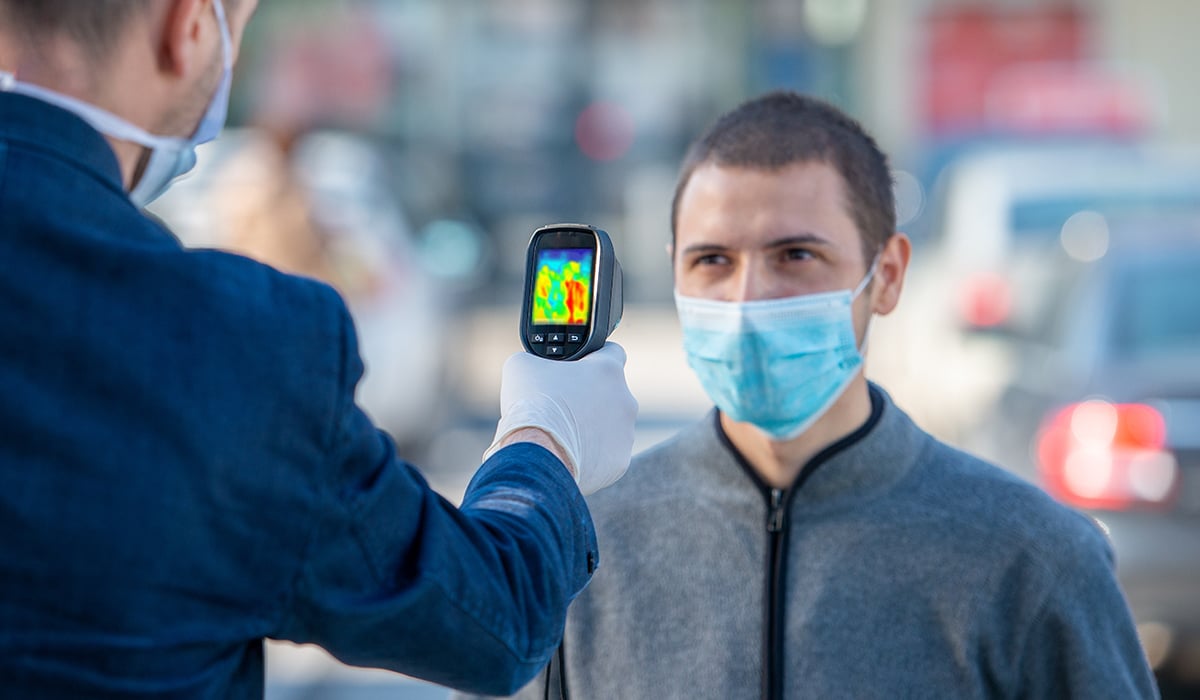 Thermal Imaging Camera being used on Sick Individual Thermal Imaging Camera being used on Sick Individual